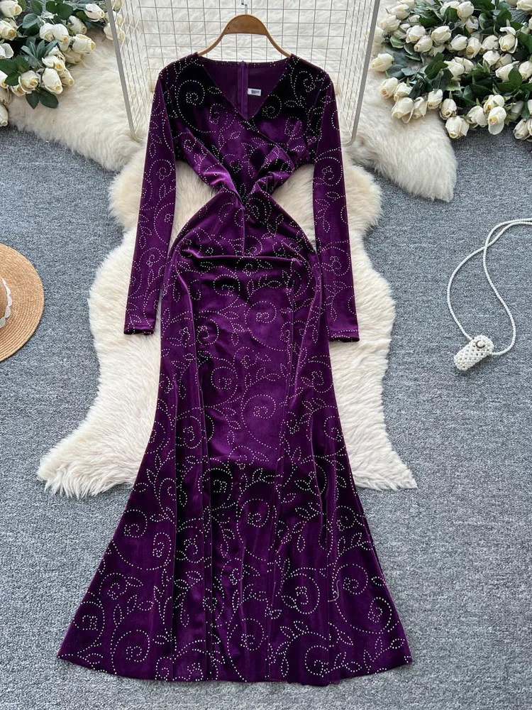 Ele v-ne longue Sve minceur a-ligne Dr femme nouveau rouge taille-accrochée minceur Ele a-ligne jupe Dr