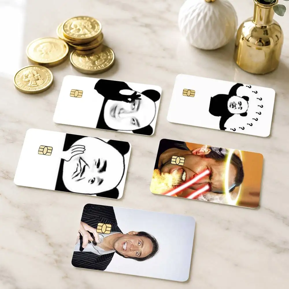 

Funny Panda head meme Credit Card HD Stickers Game Card Decal Small Chip Waterproof Sticker Gift