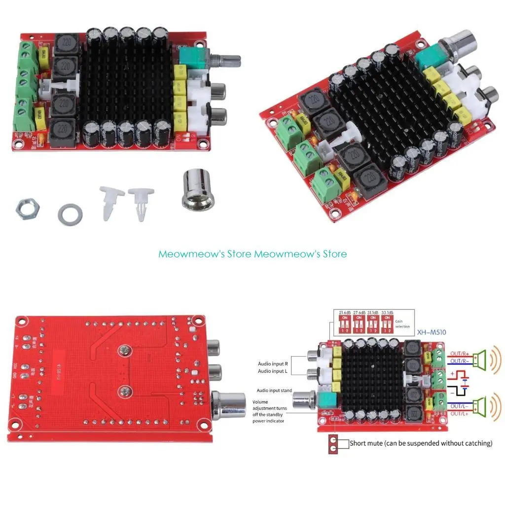 W91A 100W Модуль слухового усилителя TDA7498 Чип высокая эффективность для повышения звука