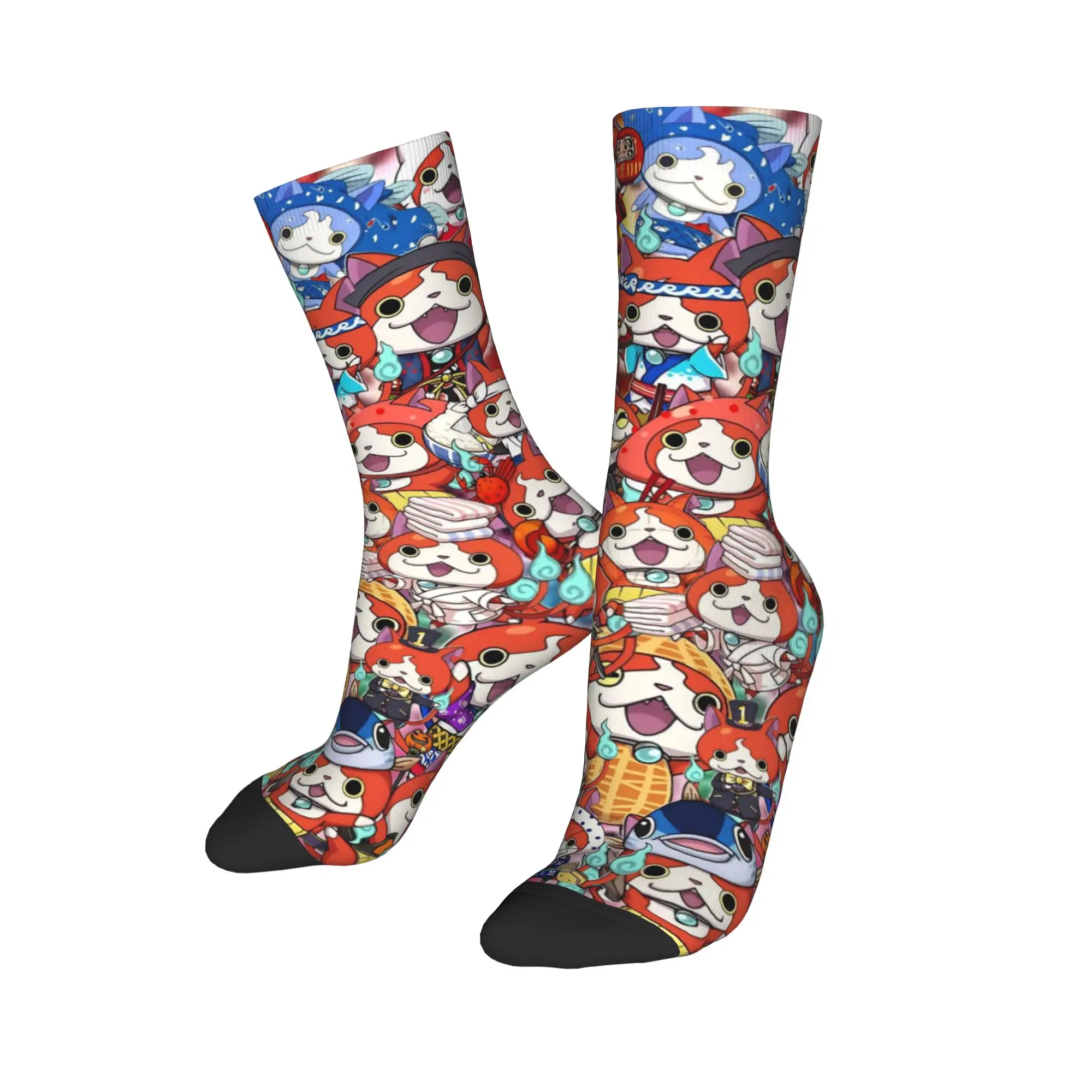 Autumn Winter Hip-hop Men's Women's Yokai Watch Game Socks Jibanyan Robonyan Shogunyan Non-slip Soccer Socks