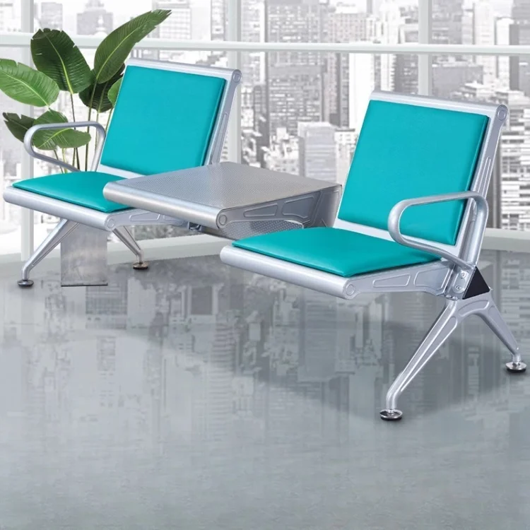 Hospital Waiting Bench Pu Row Link Chairs With Pu Cushion Seating Waiting Chair 4 Seater Airport Chair
