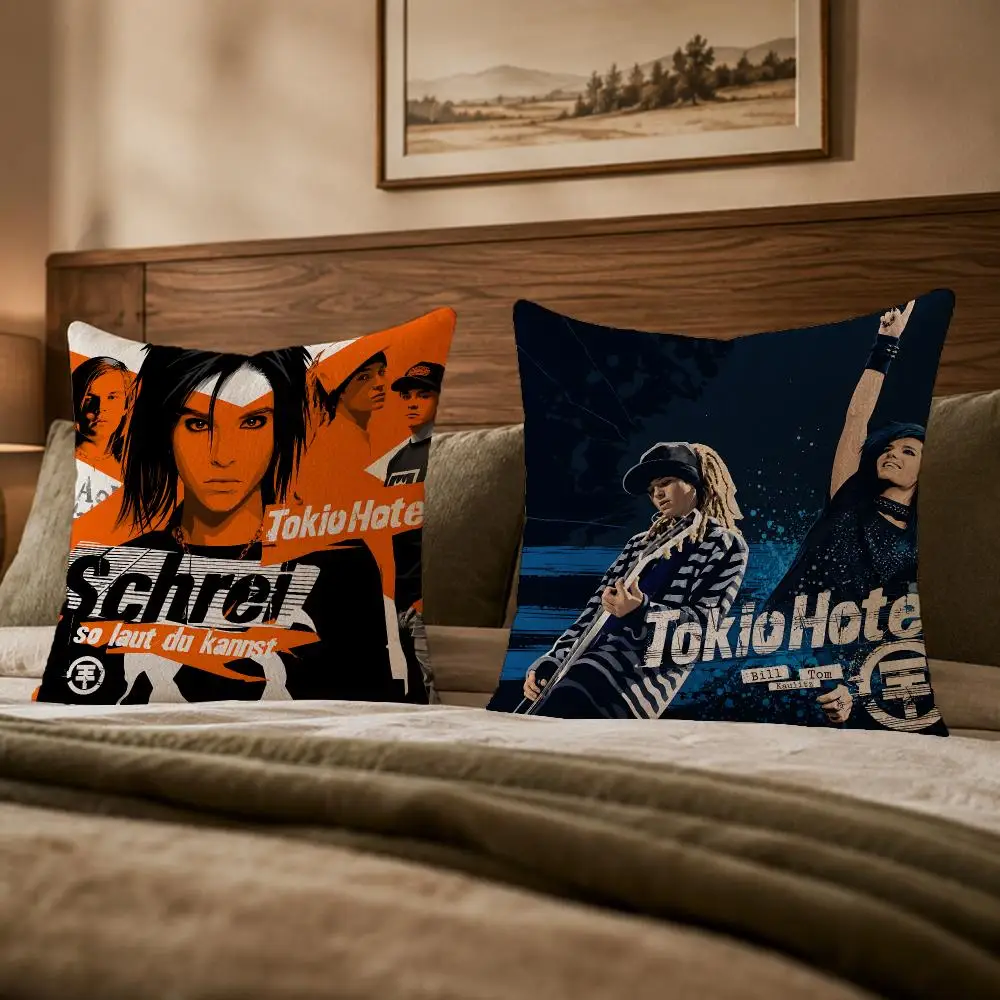 Rock Band T-Tokio HotelS Cushion Cover Ultra Soft Throw Pillow Cover Skin Friendly for Sofa Bed Home Decor Gift