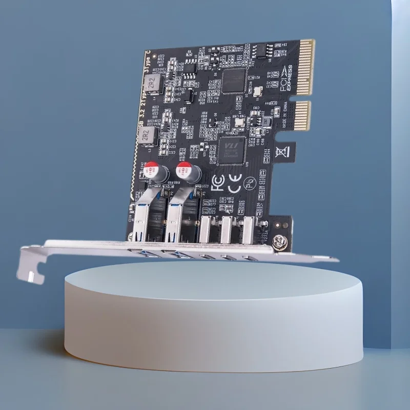 

10Gbps PCIE X4 to 3Port Type C + 2Port USB 3.2 Adapter Expansion Card USB3.2 GEN2 PCIE Controller USB HUB Multiplier For Desktop