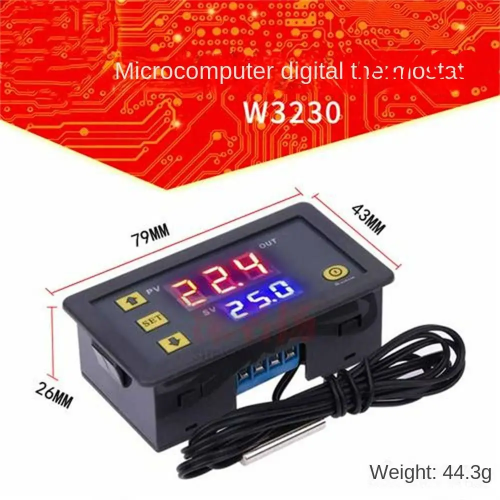 1/2PCS W3230 Digital Temperature Control LED Display Thermostat Probe Line With Heat Cooling Control Instrument Temperature