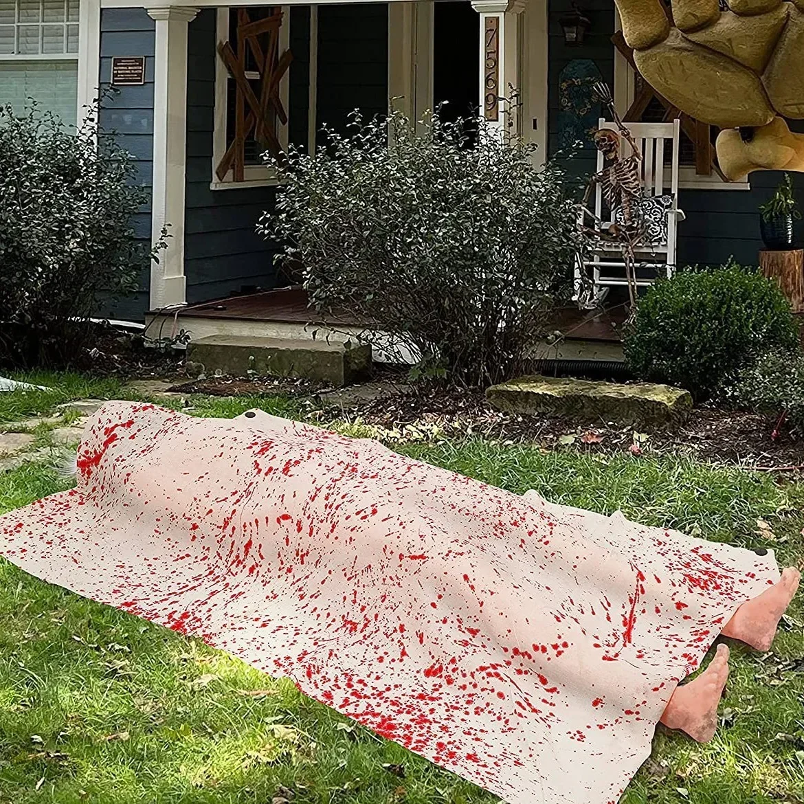 

Spooky Halloween Inflatable Corpse Decoration for Haunted House Scary Props Fake Body Model Creepy Party Atmosphere