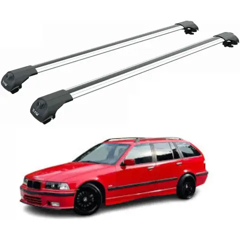Dachträger-Kreuzstangen für BMW 3er Touring Wagon, kompatibel mit den Modellen E36 E46 E91 F31 G21, 330 Pfund Tragfähigkeit, Aluminium TS