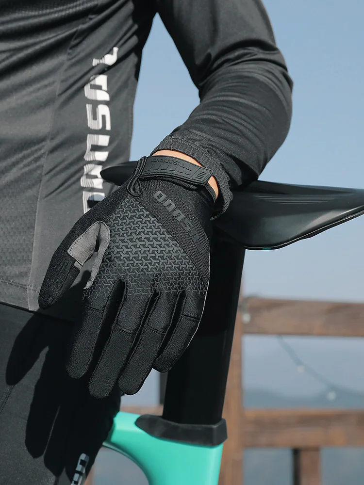 TOSUOD Vollfinger-Fahrradhandschuhe Touchscreen-fähig SBR Stoßdämpfende Polster Atmungsaktiv Rutschfest MTB Fahrradhandschuhe für Männer und Frauen Outdoor B