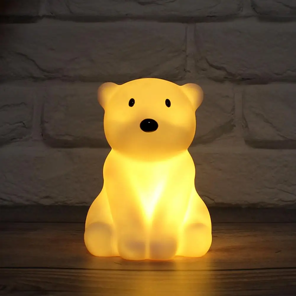 Nursery Room for Sleeping Cute Night Light for Kids Led Bedside Lamp with Rabbit Bear Deer Cat Dog Shapes Soft Glow Nursery
