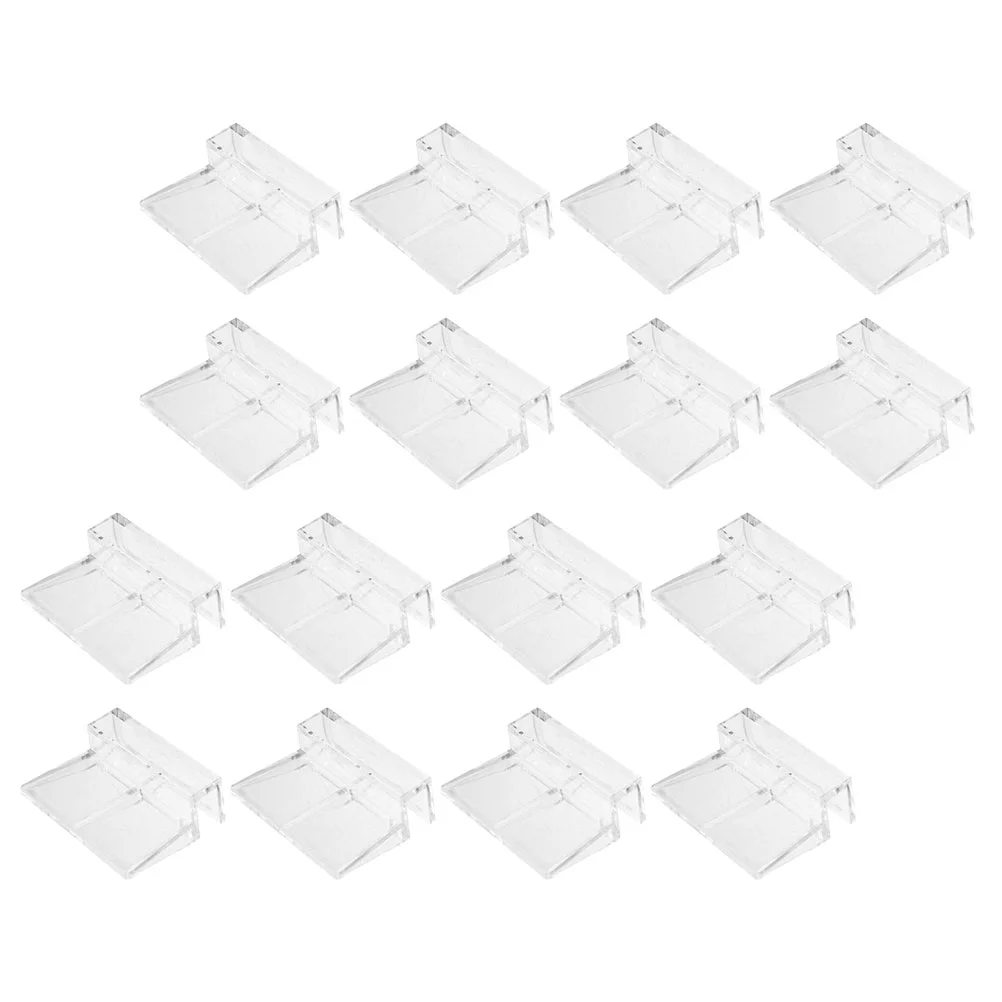 16 Pcs Aquarium Cover Bracket Lid Clamps Fish Tank Accessories 6mm Acrylic Clip for Rimless Holder Stand