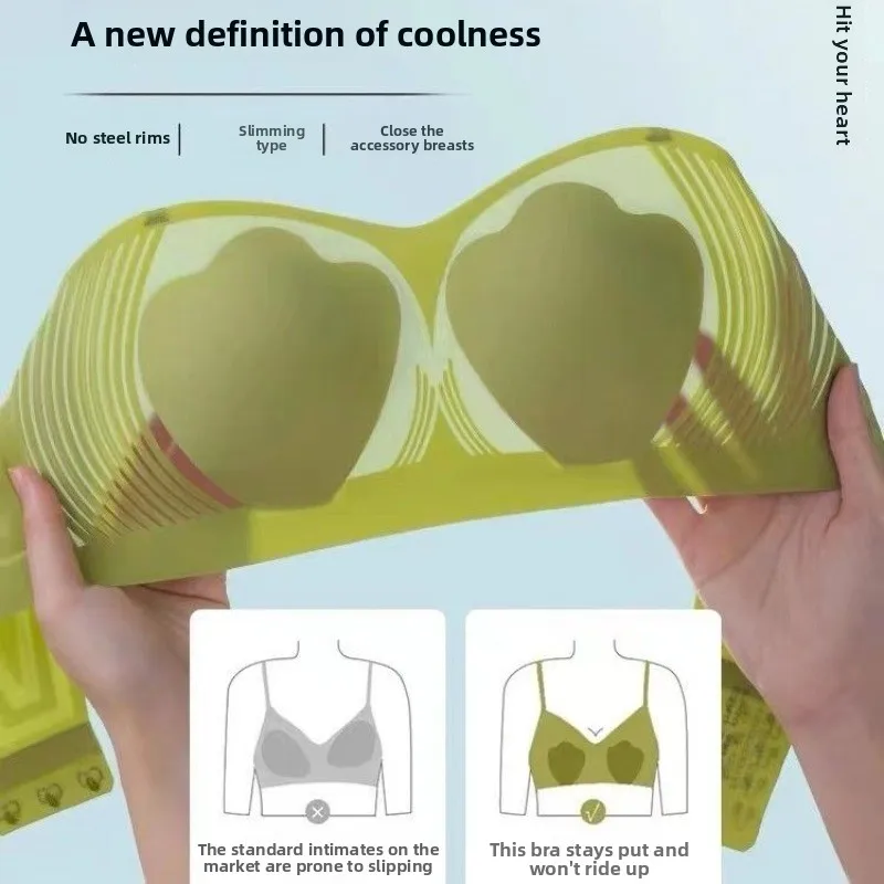 

Женский бюстгальтер пуш-ап без бретелек, ультратонкий летний минимайзер, противоскользящий бюстгальтер из ледяного шелка с кроличьими ушками, большая поддержка бюста, удобный