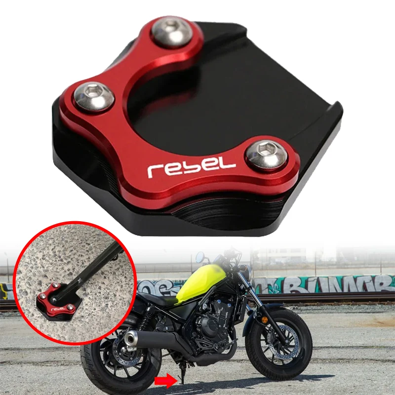 

Fit For Honda Rebel 500 250 300 CMX500 CMX300 Motorcycle Aluminum Accessories Foot Side Stand Enlarge Plate Kickstand Extension