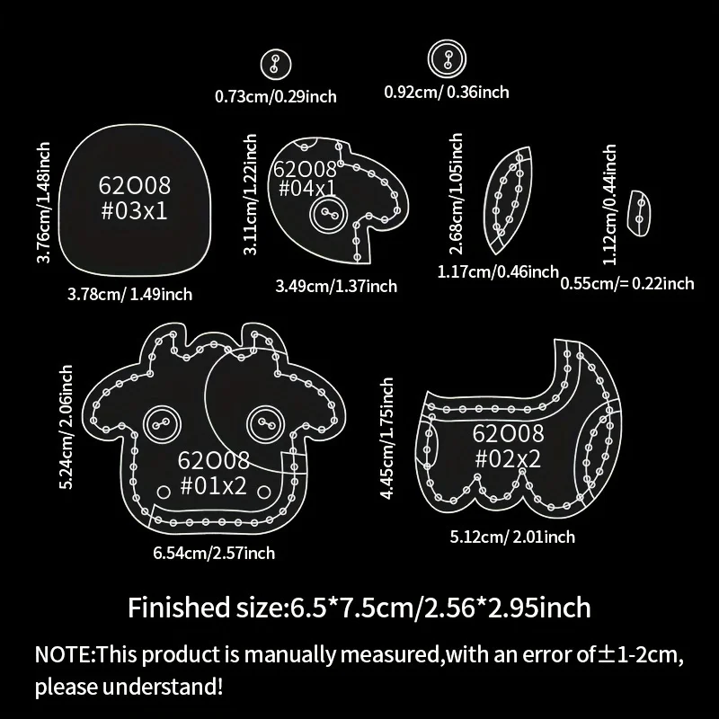 7pcs/set Cute Cartoon Cow Acrylic Template DIY Leather Hanging Ornament Pendant Stencil Tools Supplies for Accessories Making - view 5