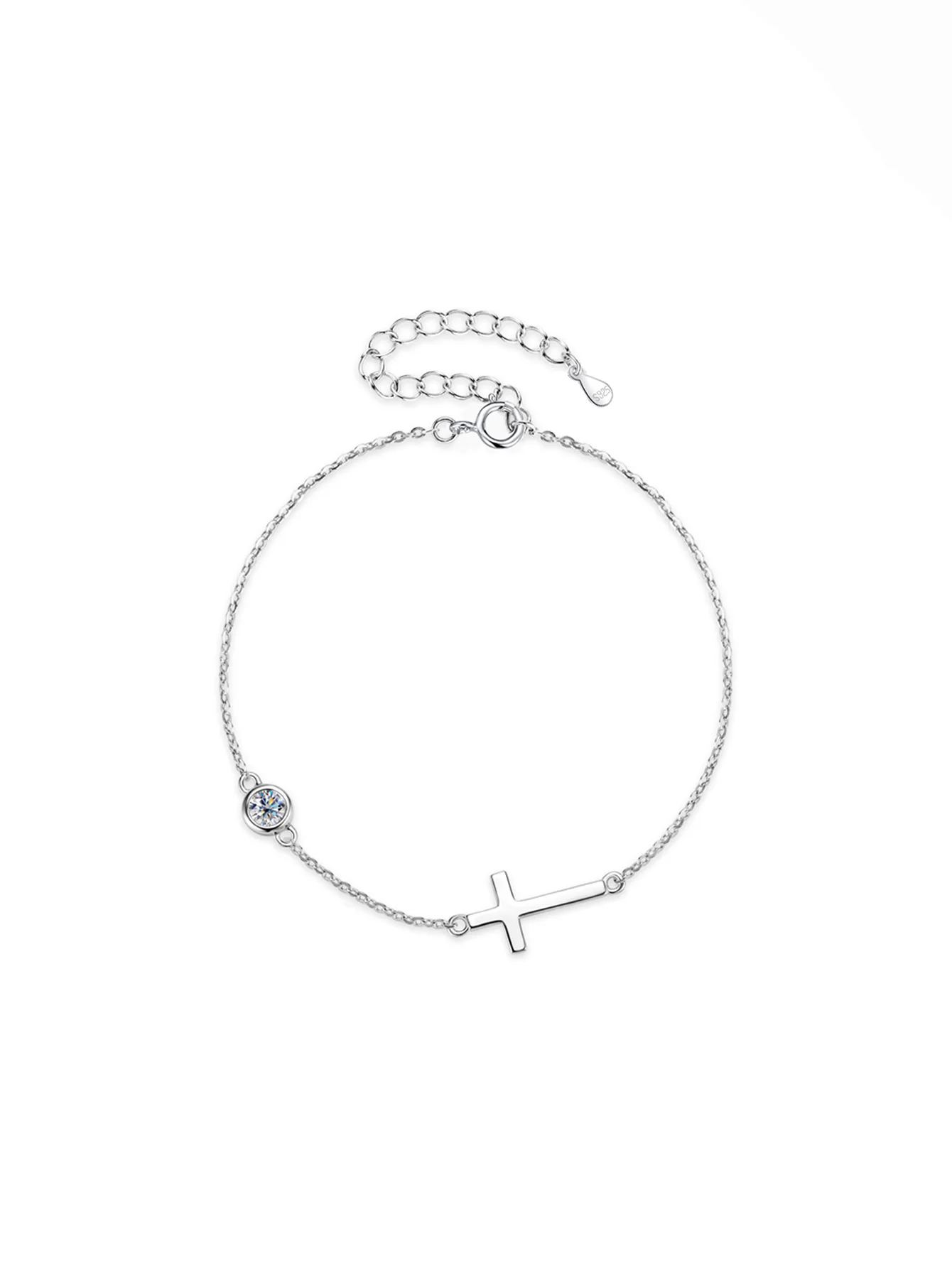 S925 Sterling Silver Cross Zircon Bracelet French Romantic Light Luxury Valentine/Mother's Day Gift Box