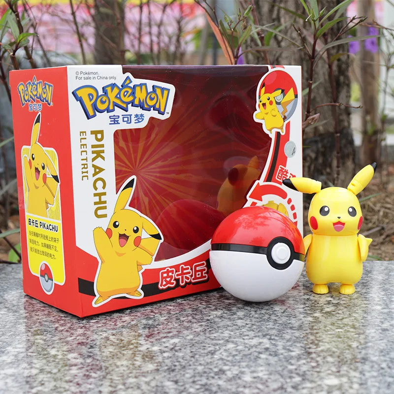 Pokemon Transformable Poke Ball - Juguete de Detective Pikachu con cola de relámpago, Figura coleccionable deformable juguete para regalo