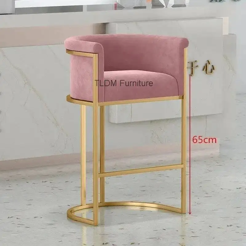 

Современные роскошные барные стулья из вельвета и стильные обеденные стулья, подходящие для домашнего бара, кафе и декора коммерческих помещений.