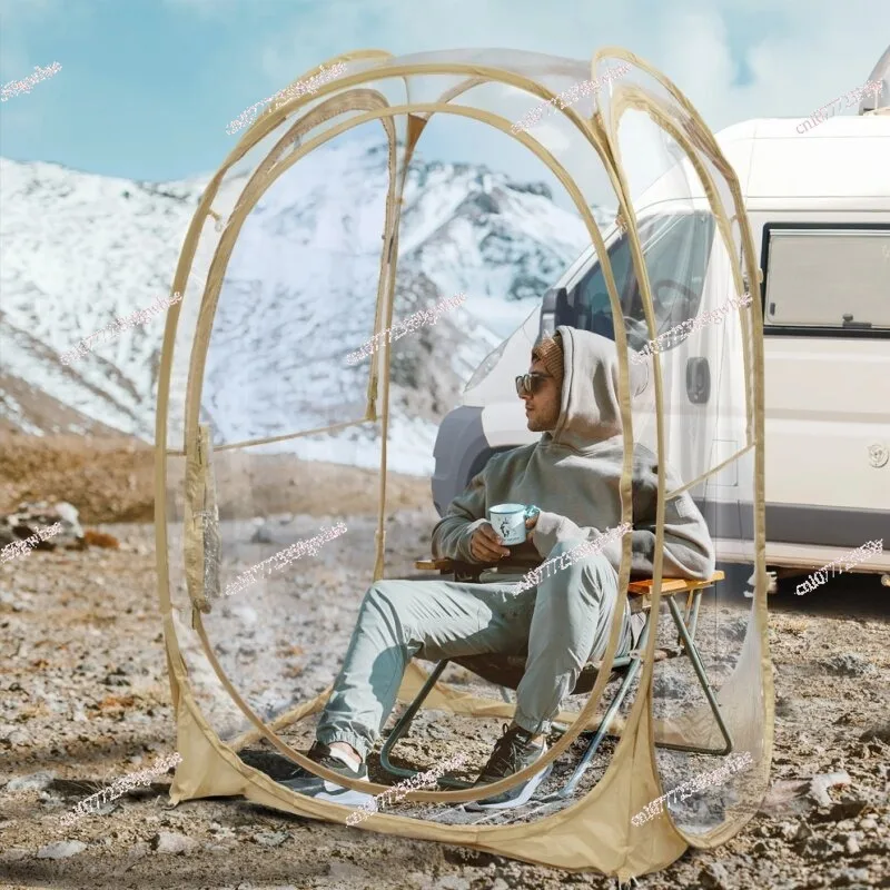 Single Transparent Windproof Isolation Tent Portable Fishing Shelter for Sunbathing Haircut