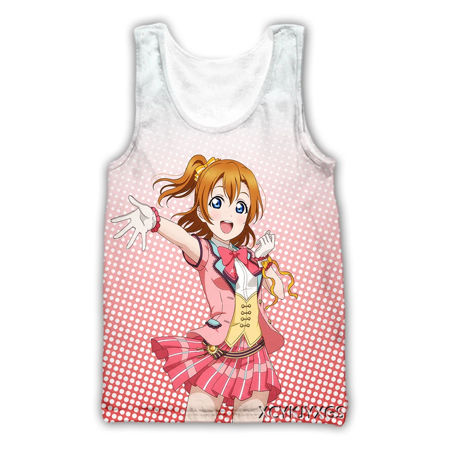 phechion New Fashion Men/Women LoveLive Kousaka Honoka 3D Printed Sleeveless Vest Streetwear Men Loose Sporting Tank Tops A110