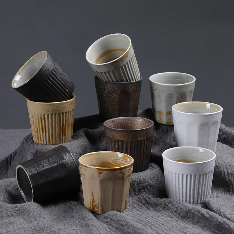 كوب شاي من الفخار الخشن، كوب رئيسي، كوب فردي، طقم شاي كونغ فو من السيراميك، كوب تذوق الشاي، كوب شرب على طراز وابي سابي، قهوة #1