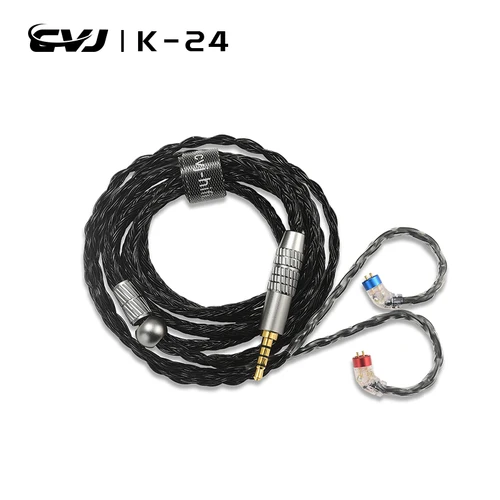 CVJ K24 auriculares de 24 núcleos Cable de actualización HIFI Chapado en plata 2,5/3,5/4,4/QDC//MMCX/0,78 para KZ TRN