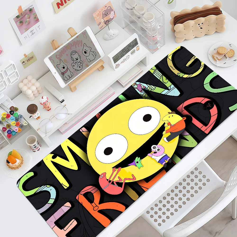 Mouse Pad MousePad Non-slip Lockedge Office Student Funny Gaming Thickened Large S-Smiling Cartoon Friends Writing Pad Cushion