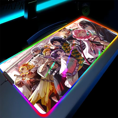 Imagen 2 del producto Alfombrilla de ratón colorida de Anime, alfombrilla de escritorio Demon Slayer, alfombra Rgb, alfombrillas para juegos, teclado Led para jugadores, gabinete retroiluminado, alfombrilla de ratón genial Kawaii