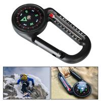 2-in-1 Pocket Survival Handheld Compass With Thermometer Easy To Recognize Zinc Alloy Carabiner Compass Camping Gear 갈고리 나침반