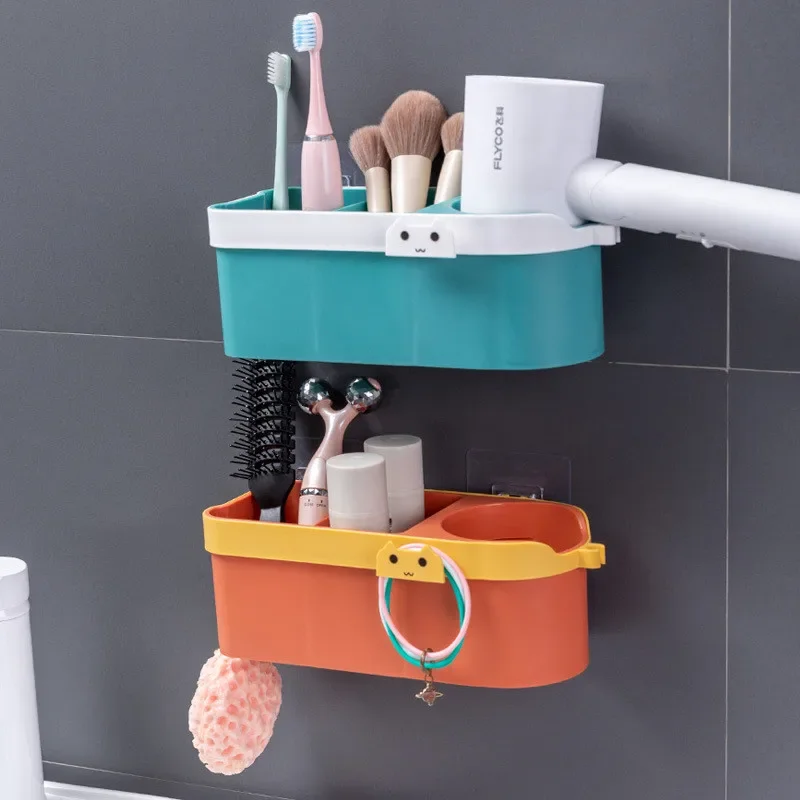 

Punching Free Hair Dryer Rack Bathroom Storage Rack Wall Mounted Hair Hair Dryer