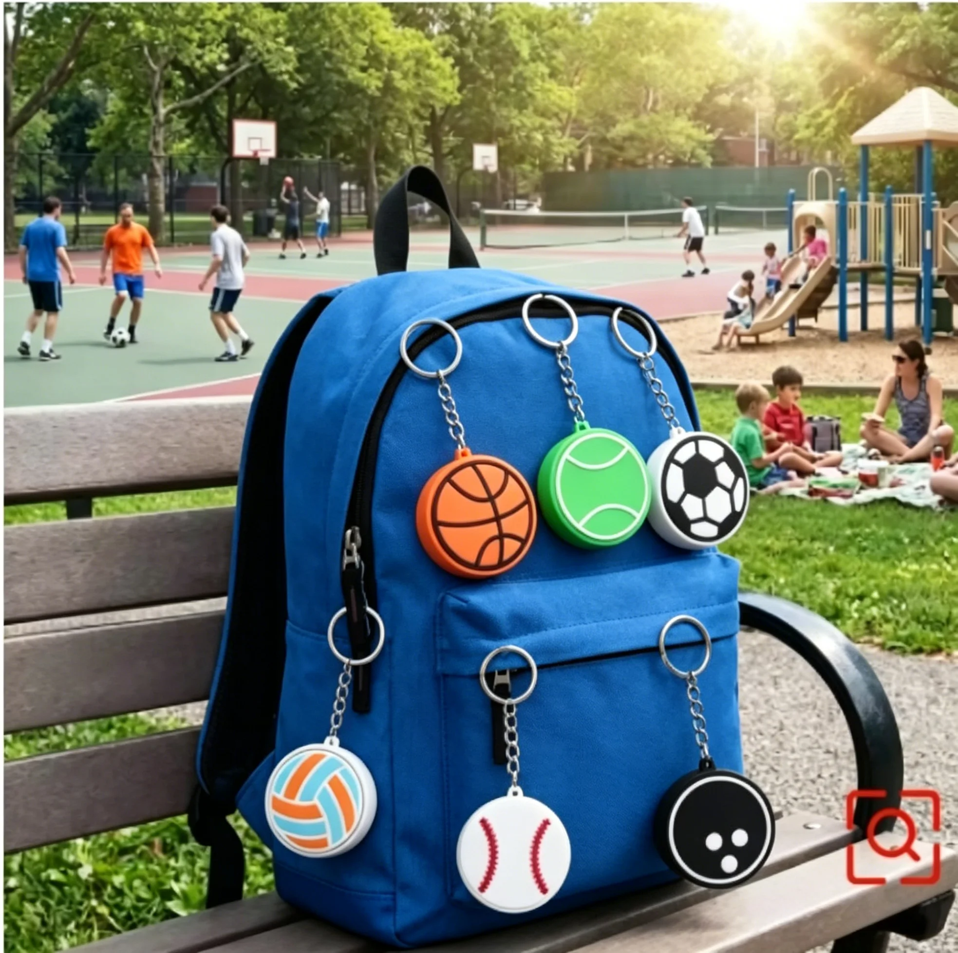 3D Printed Sports Balls Keychain Ornaments Creative Clicker Button Decompression Keychain Hanging Bag Basketball Baseball Decor