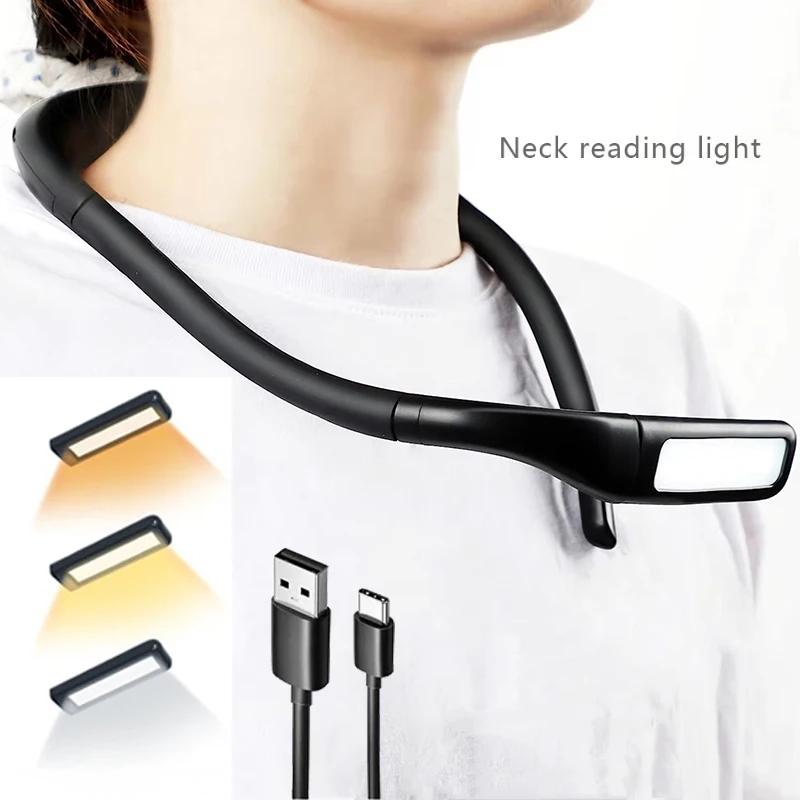 Neck Reading Light Book Friend Gift Rechargeable 1800mAh 80 Hours Eye Friendly Wide Light Birthday Christmas Stockings Filler