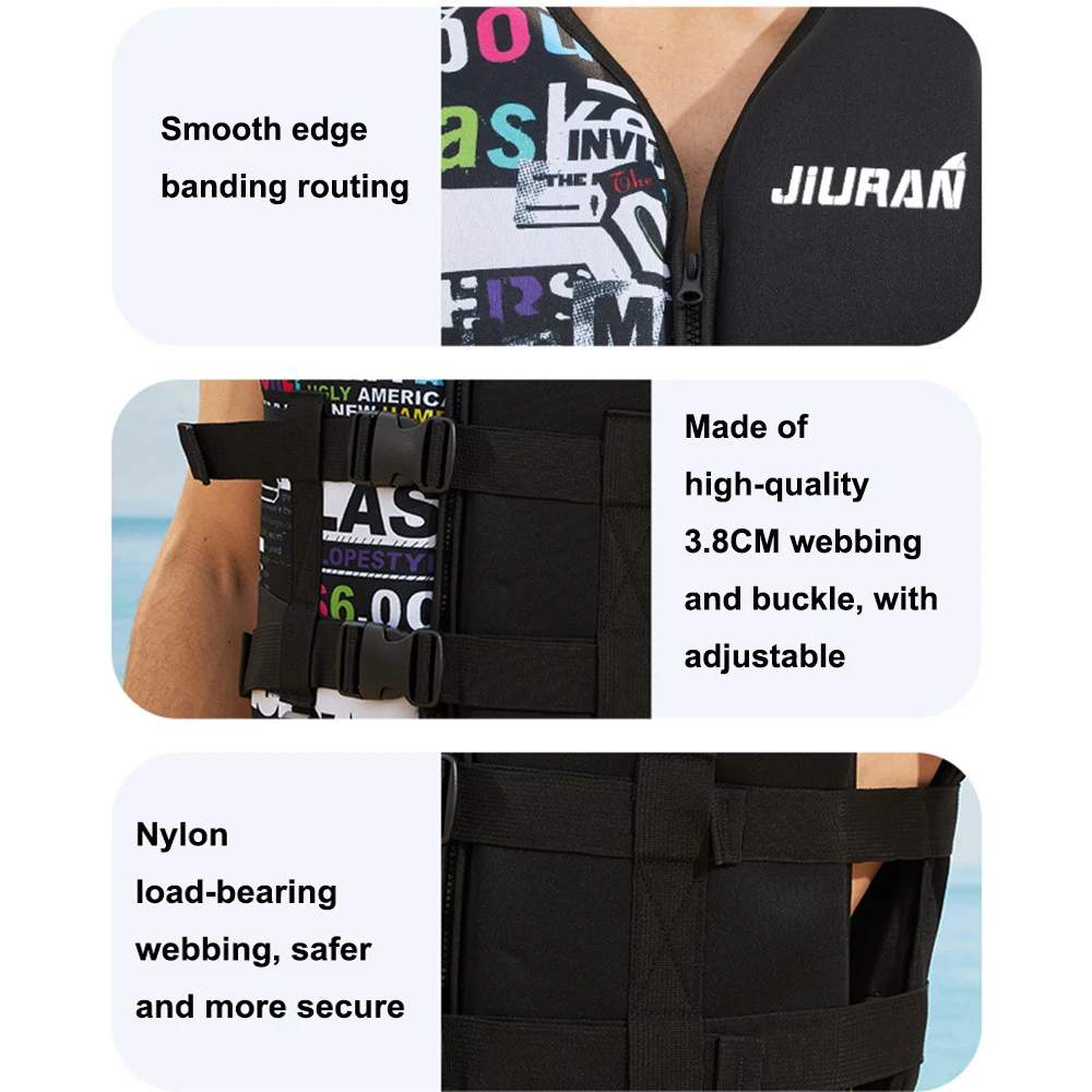Professional Neoprene Life Jackets for Adults, Portable, Thick Water, Floating, Surf, Snorkeling, Fishing, High Quality