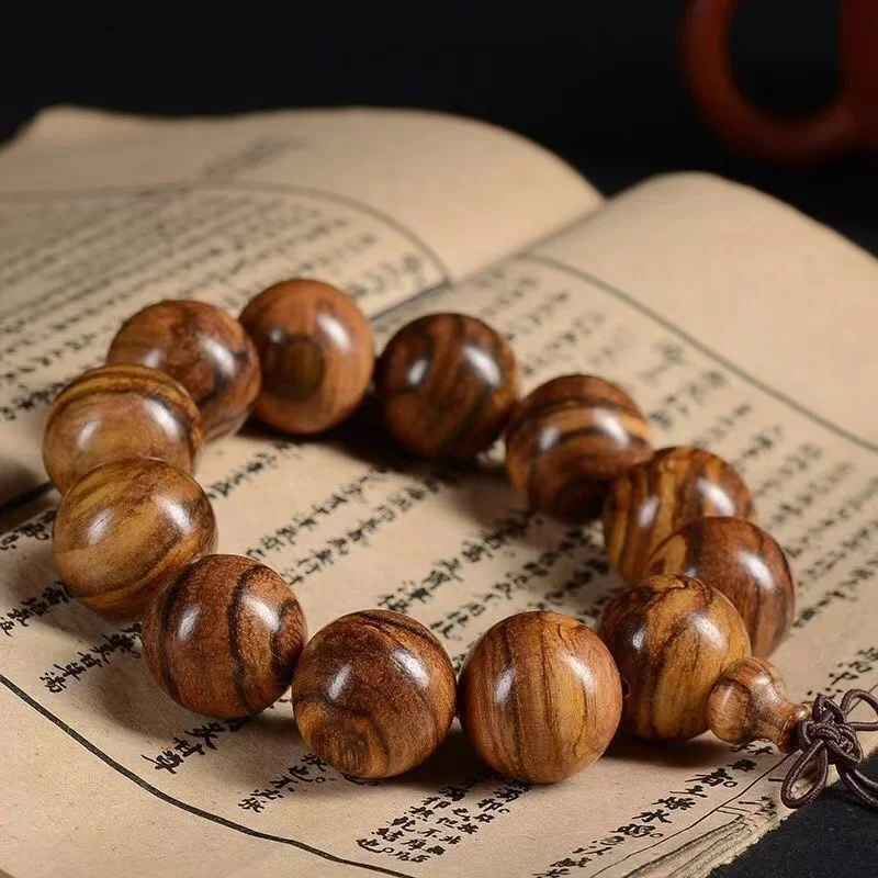 

Huaqinan Bracelet Buddha Beads Pterocarpus Santalinus Silkwood Yellow Pear Submerged Wood Golden Sandalwood Wooden Seeds
