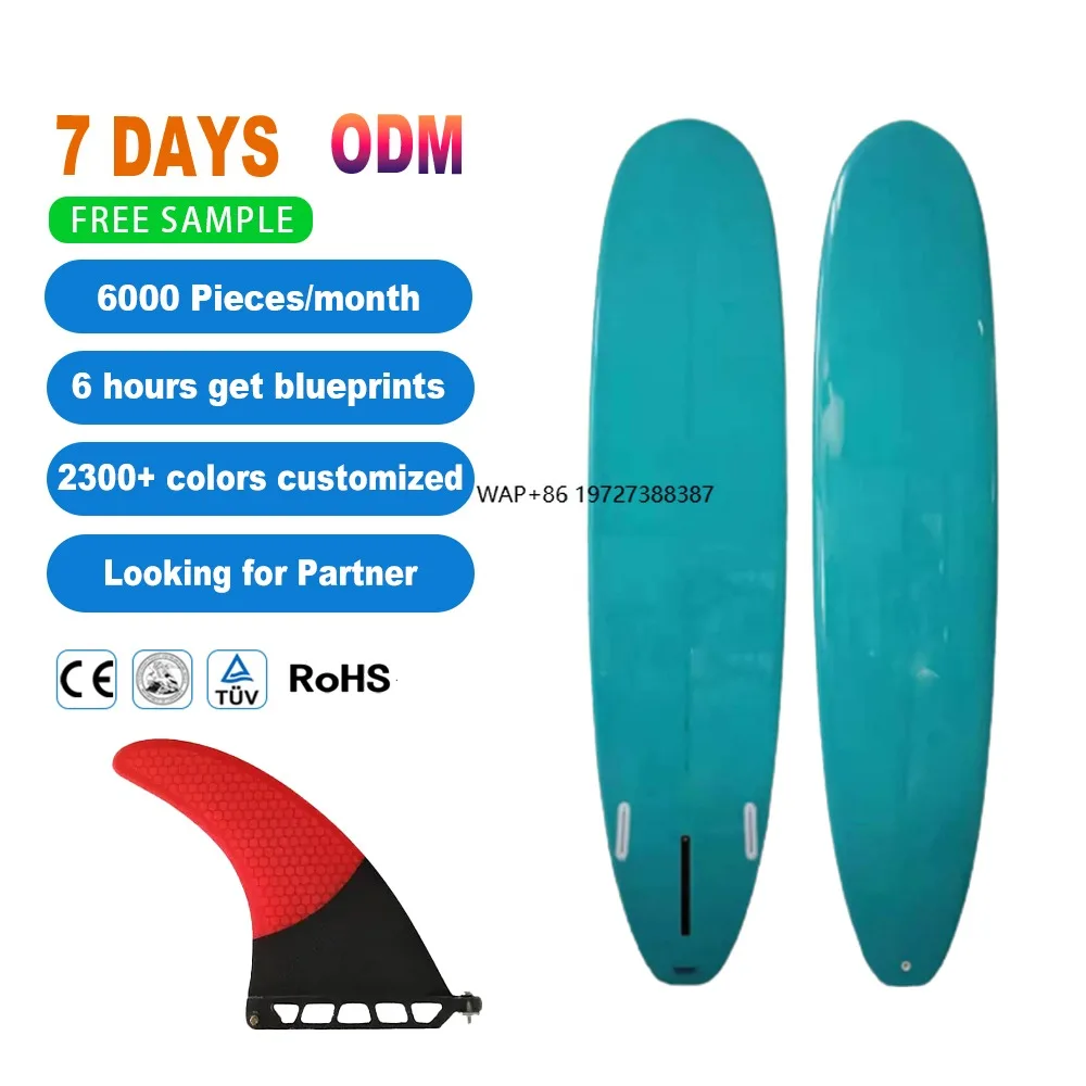 

Adult Water Sport 6' 8\" Fiberglass Surfboard CNC Shaped Freestanding Vertical Rack Made in China