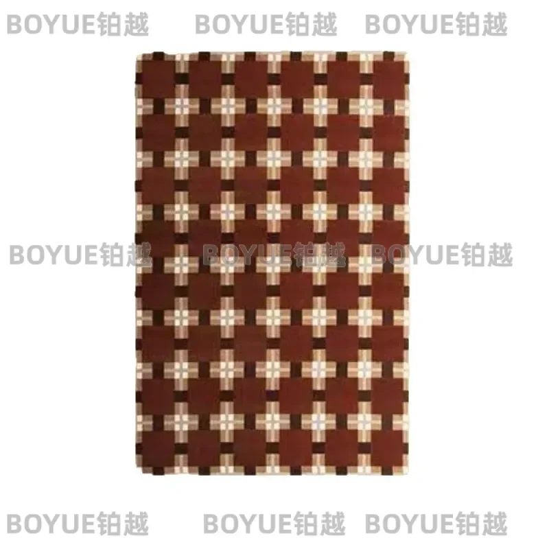 Vintage Thickened Living Room Carpet American Style Dark Color Luxury Floor Mat for Sofa Bedroom Area Rug Home Decor