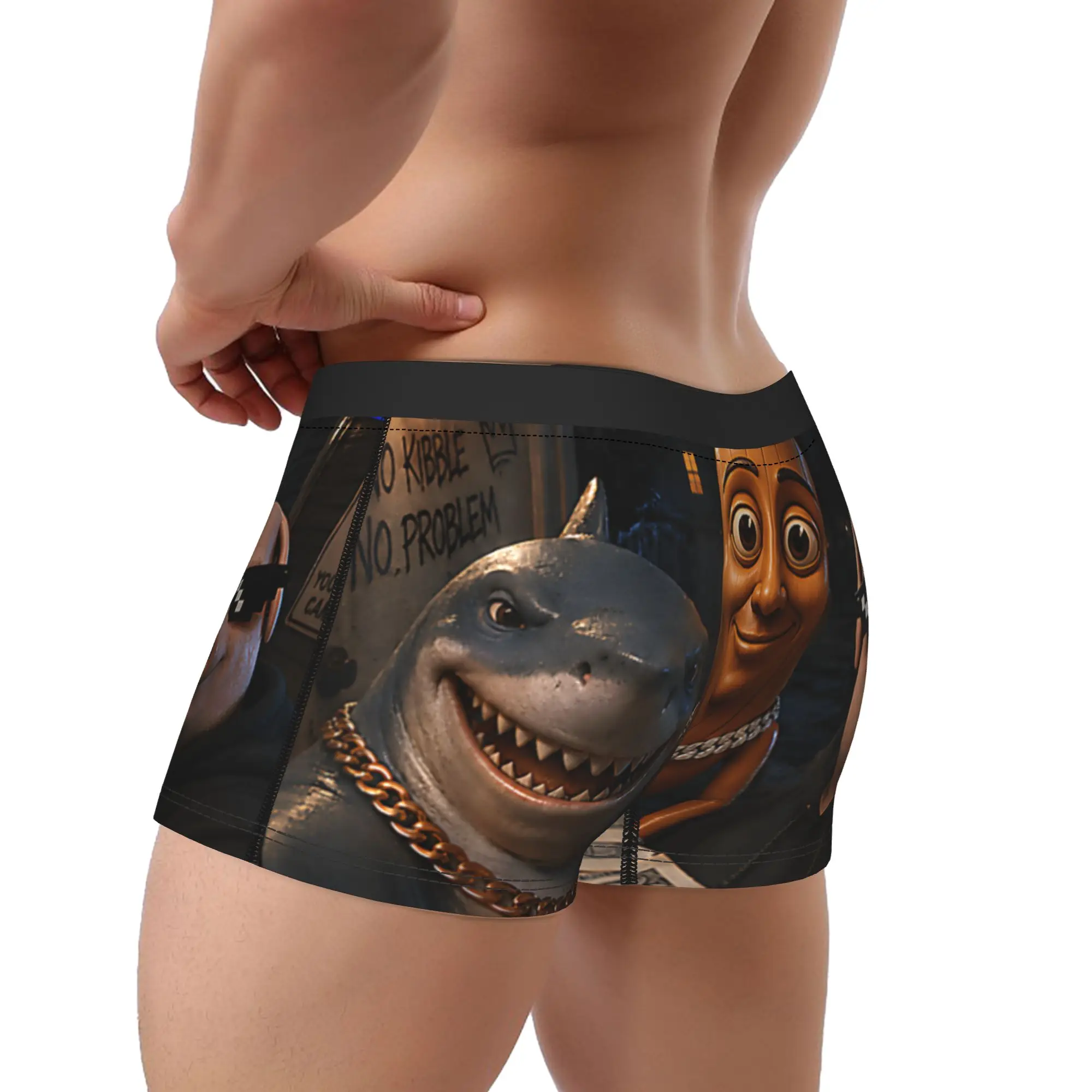 Funny Meme Tung Sahur Triple T John Pork Tralalero Tralala Boxer Brief Underwear Hot Sale Men Trunk Pattern Plus Size Panties