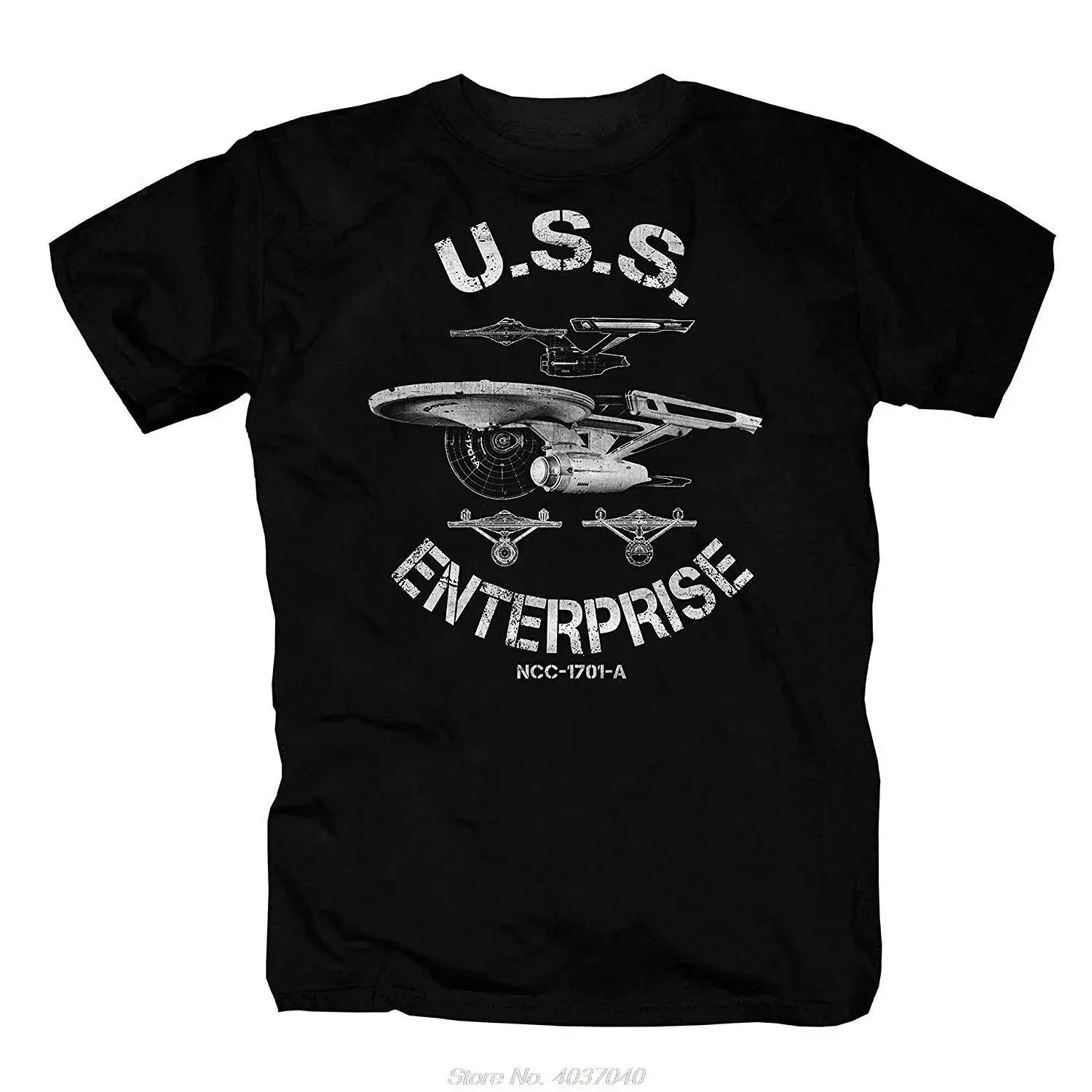 Camiseta para hombre Uss Enterprise Voyager Spock Raumschiff Sci Fi Retro Planet Tees, camisetas Harajuku con cuello redondo, camisetas de manga corta