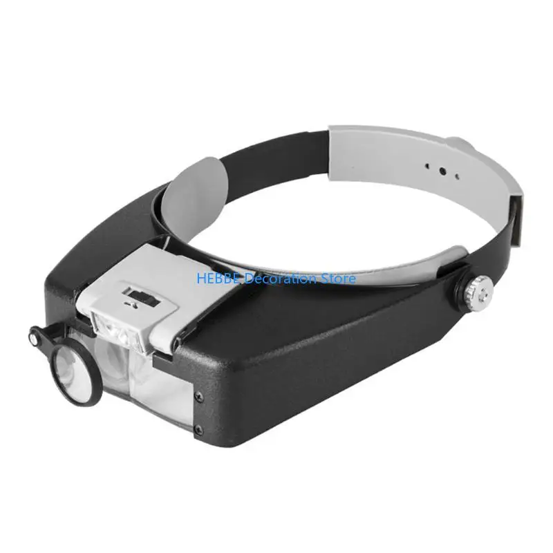 B0KC Magnifying-Glasses Illuminated-Magnifier Headband-Adjustable Head-Mounted Loupe-Jewelry Reading Watchmaker Repair Tools