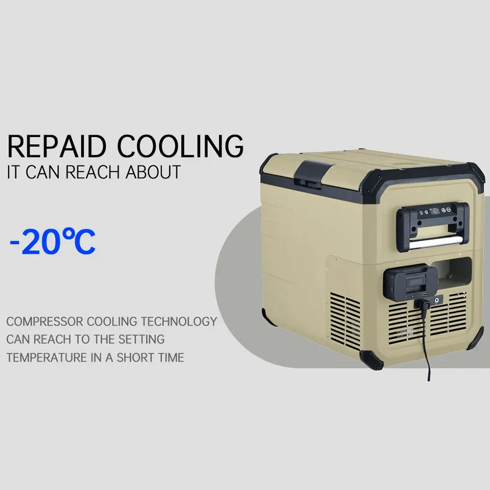 Large Capacity 12V AC DC Compressor Solar Charging Refrigerator