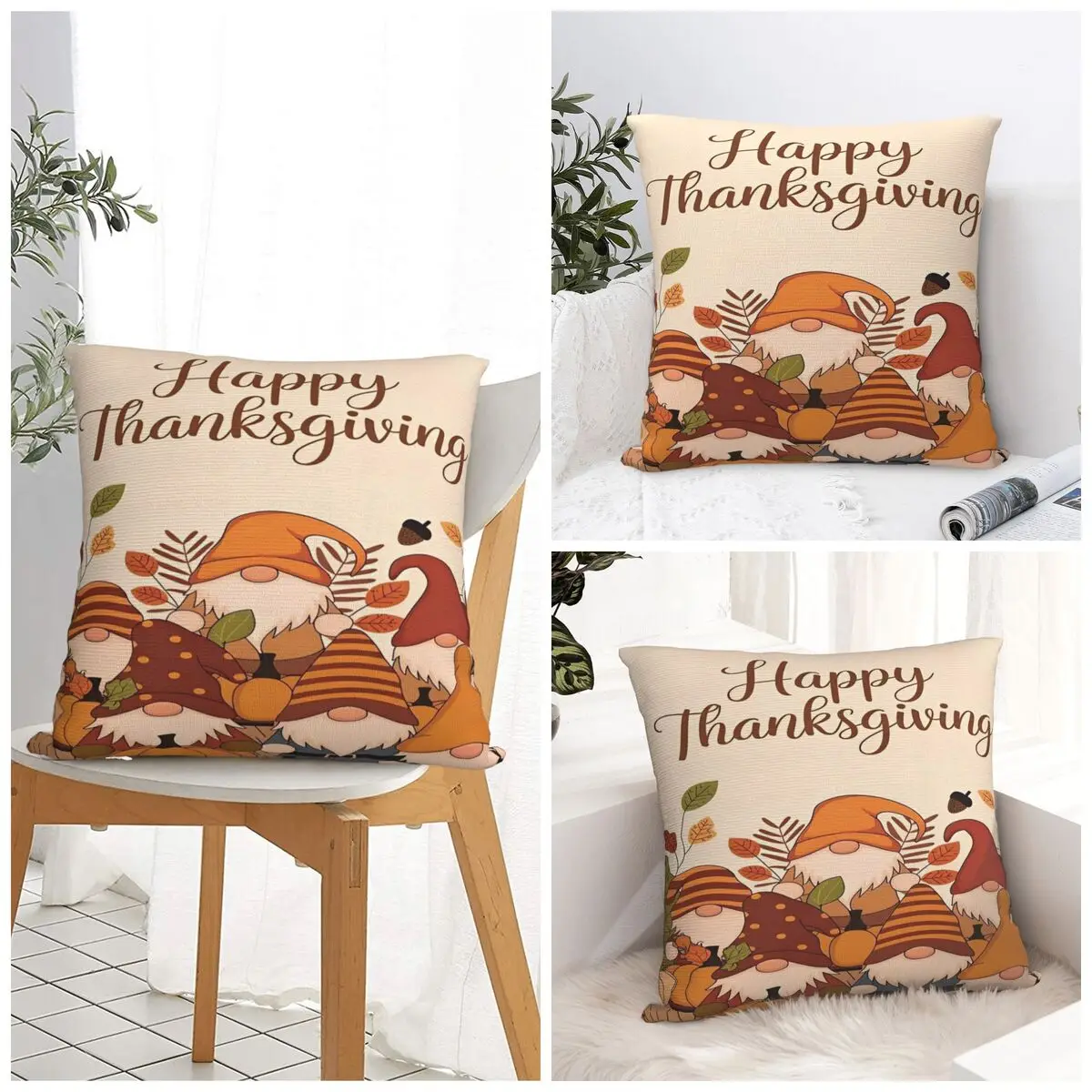 غطاء وسادة بتصميم عيد الشكر السعيد غطاء وسادة كيس وسادة موردن لأغطية الوسائد المزخرفة للمكتب والسيارة #1