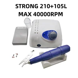 65W Strong 210 Micro-motor 35000RPM Strong 105L 102 Electric Nail Drill Handle Nail Sleeve Polishing Nail Professional Nail Tool