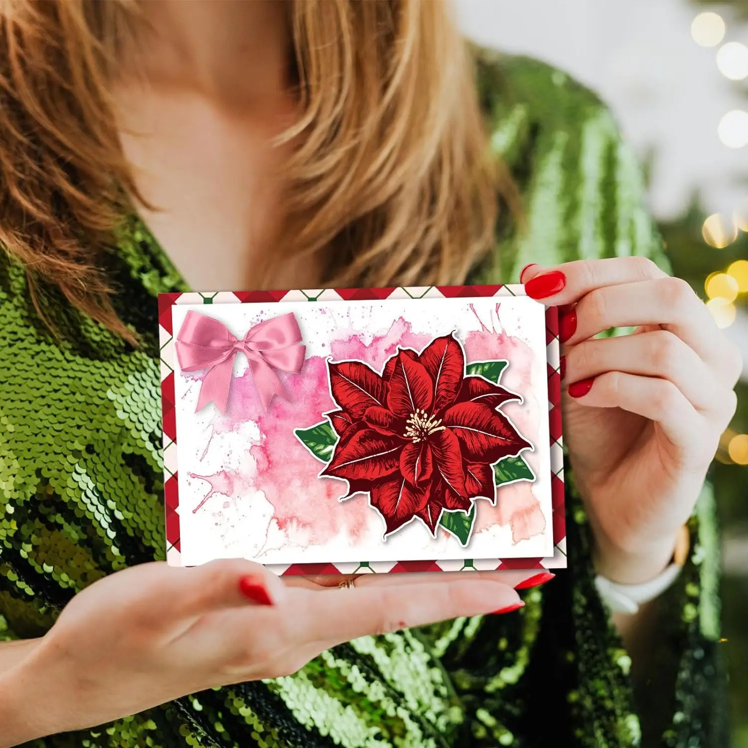 Christmas Layered Poinsettia Clear Stamp Winter Plants Flower Leaf Decoration Silicone Clear Stamp Seals for DIY Scrapbooking