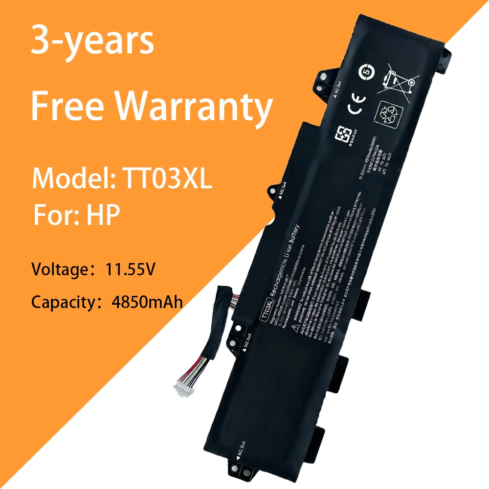 

11.55V 4850mAh Laptop Battery TT03XL New for HP EliteBook 755 850 G5 G6 ZBook 15U G5 G6