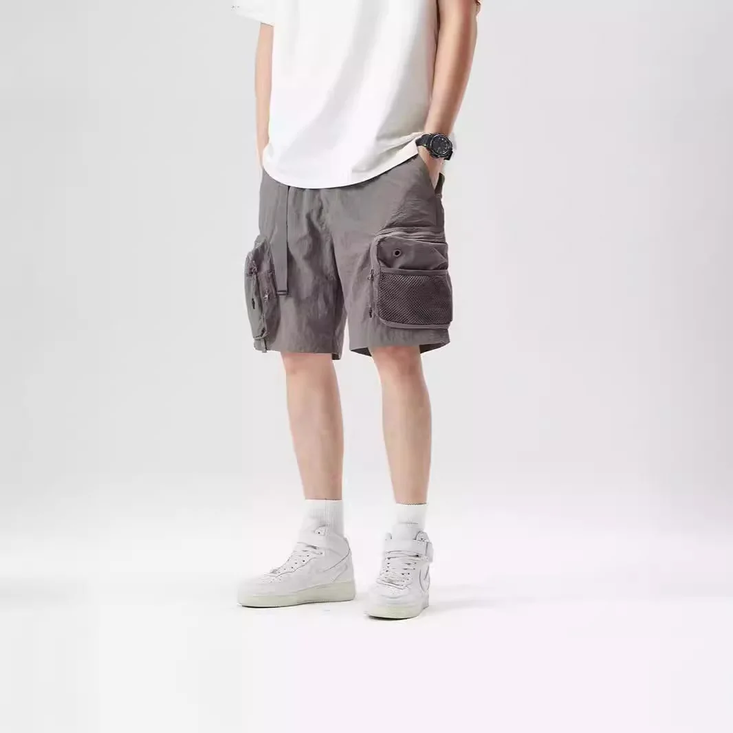 Men's Summer New Tooling Shorts Men's Outdoor Casual Pants Trendy Loose Pure Cotton Breathable Five-point Pants