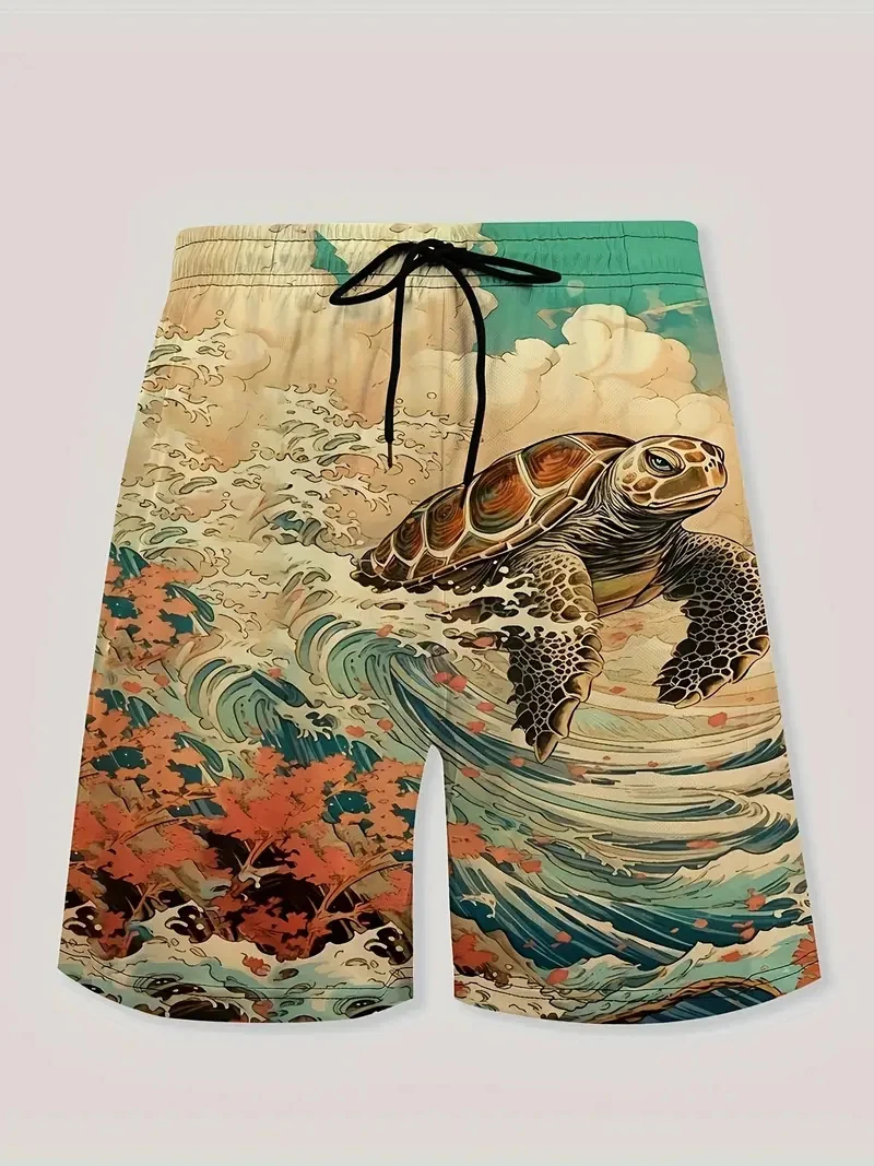 Anime Men's Gym Shorts Shell 3D Print Shorts Quick Dry Breathable Casual Board Shorts for Summer Vacation Harjauku Beach Shorts