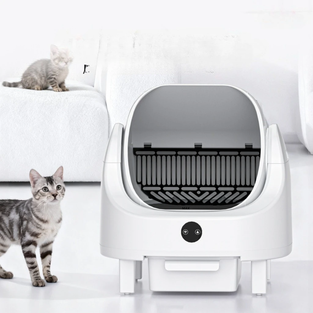 

Self Cleaning Cat Litter Box with Safety APP Control Odor Free Large Capacity Automatic Smart Open Pet Cat Toilet Tray