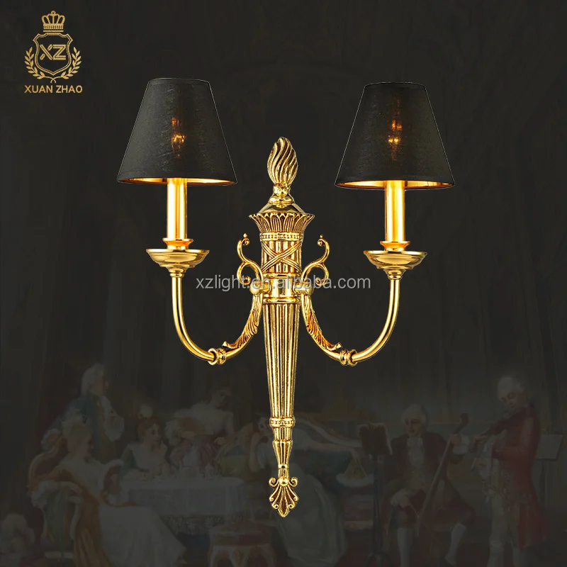 

Baroque Corridor Bedroom Bronze Wall Lamps Antique Brass Classical Luxury Wall Sconces Light
