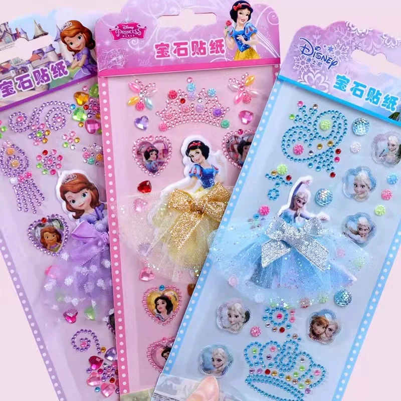 

30 шт. милых наклеек «Холодное сердце» с Эльзой и принцессами, стразами и бриллиантами, для украшения чехлов для телефонов, игрушек для девочек, альбомов для творчества, подарок