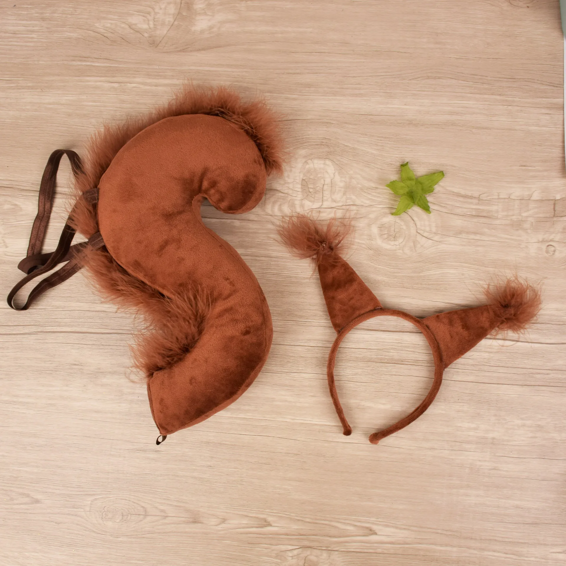 Squirrel Tail Baby Cosplay Animals Ear Children Hairband Baby Shower Perform Photo Prop Theme Birthday Party