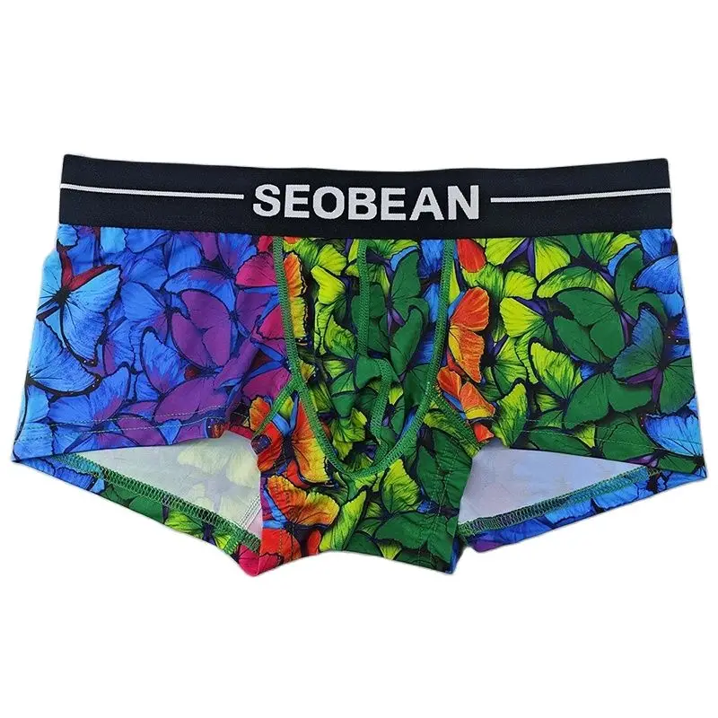 Sexy Men\'s Underwear Boxers Hombre SEOBEAN Men\'s Panties Ice Silk Calzoncillos Hombre Breathable Boxer Summer Underpants