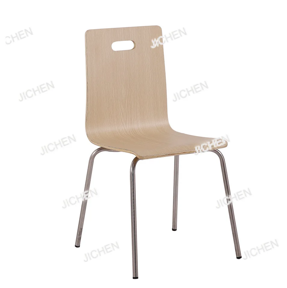 Curved wood board sticker fireproof board dining chair simple restaurant chair canteen dining chair household chair