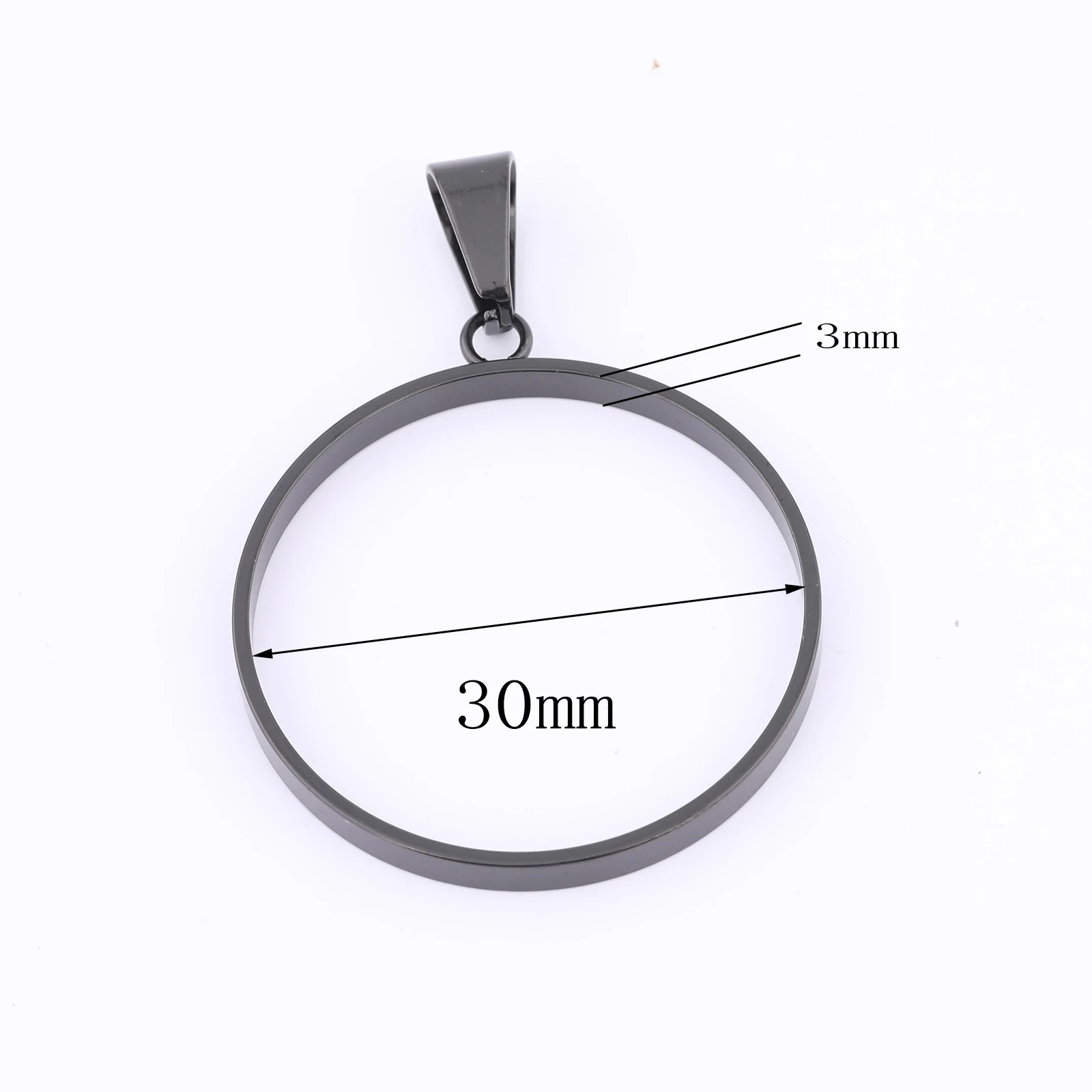 6 szt. Ze stali nierdzewnej pozłacane czarne okrągłe 30mm otwarta ramka Charms Diy puste kaboszon ramki półfabrykaty do produkcji biżuteria z żywicy — zdjęcie 5
